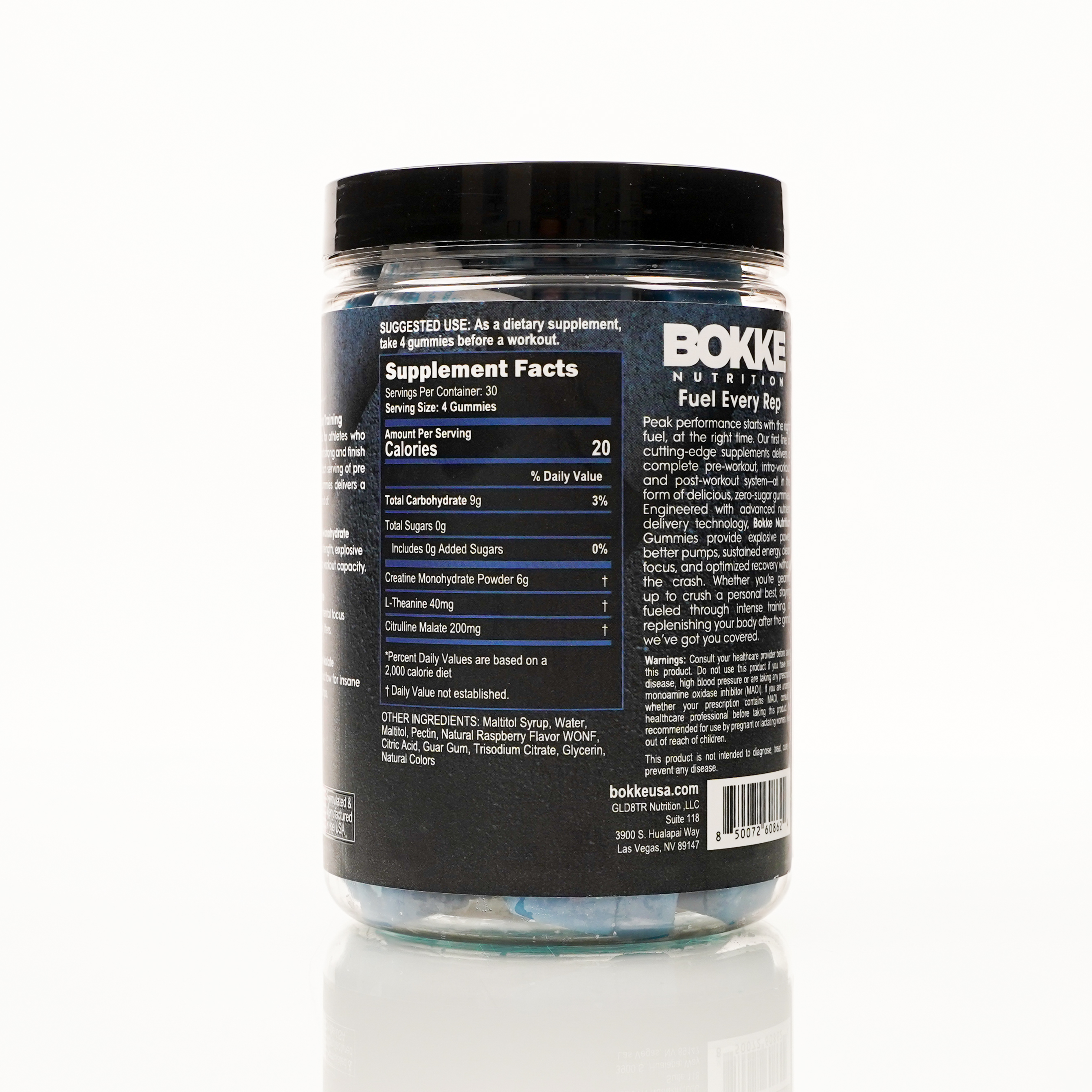 Creatine Monohydrate Pre-Workout Gummies — BlueRazz Rush (120 ct / 30 servings)